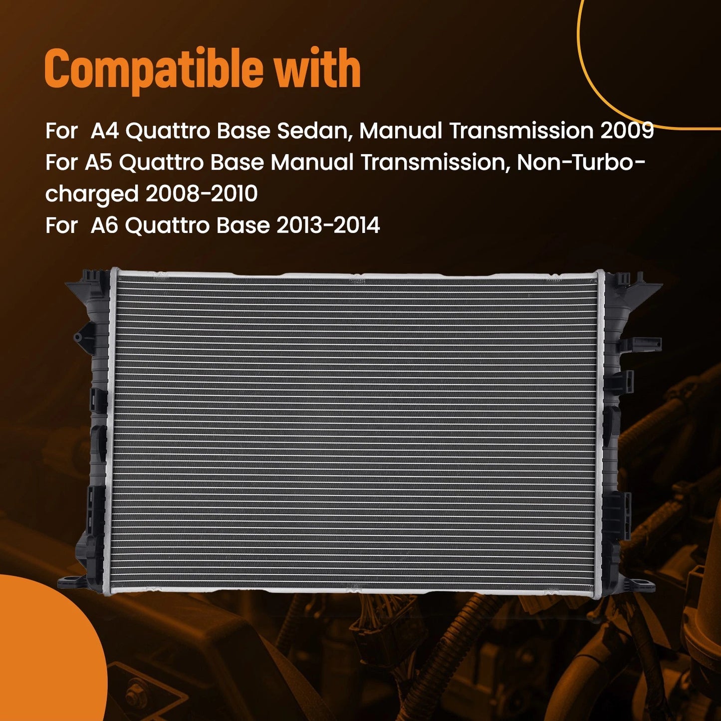Aluminum Engine Radiator for Audi A5 Quattro Manual (2008–2010)
