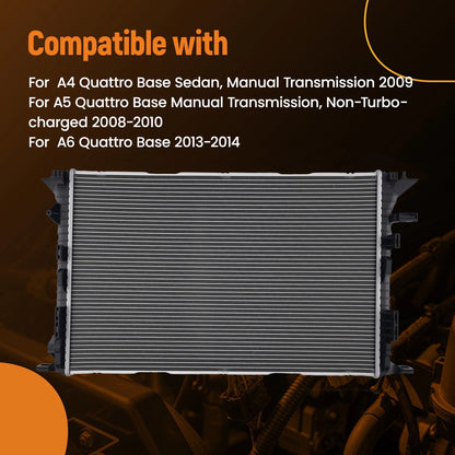 Aluminum Engine Radiator for Audi A5 Quattro Manual (2008–2010)