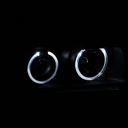 Black Clear Lens Projector Headlight Set for 1992-1998 BMW 318is (G2)