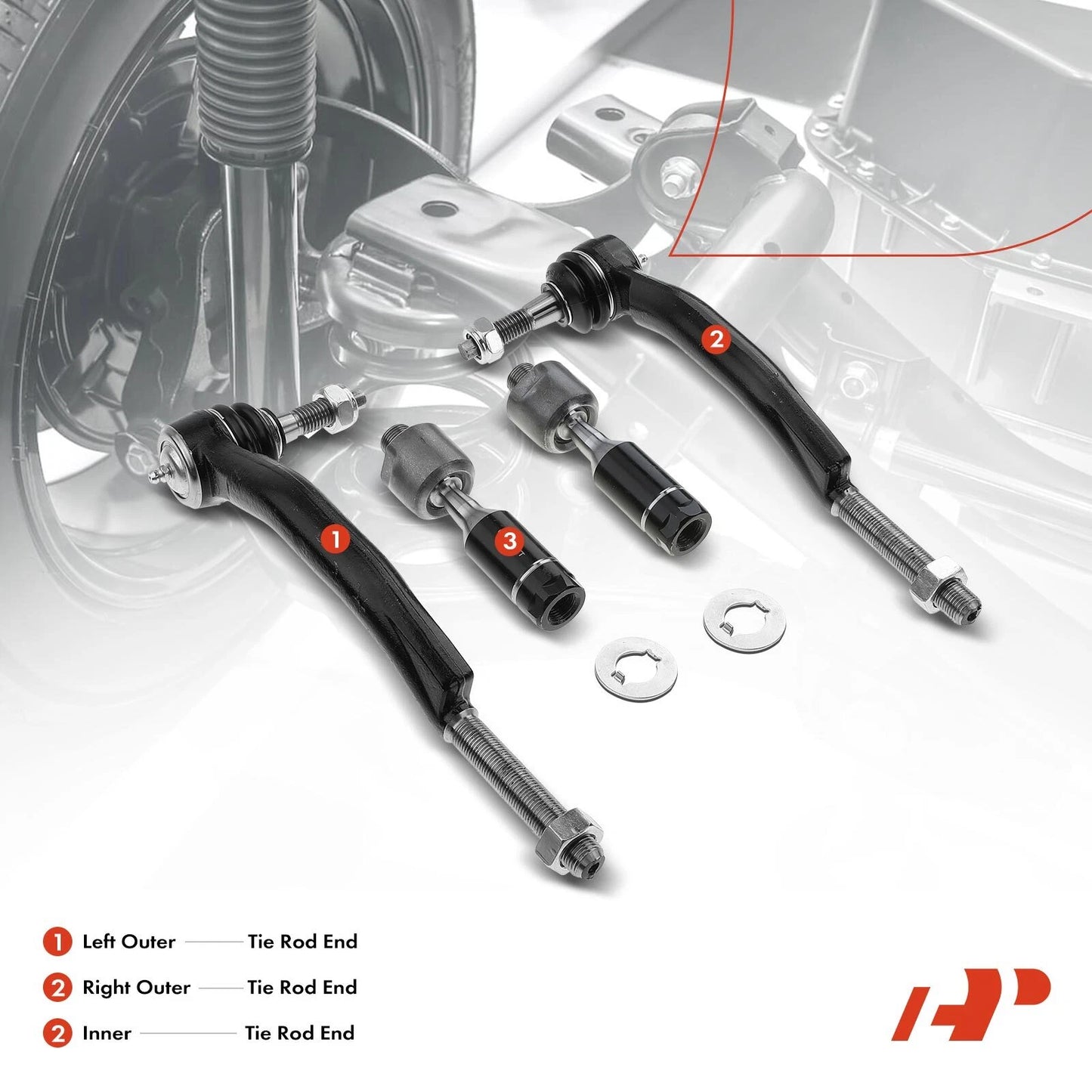 5X Rack and Pinion Tie Rod End Kit for Chevy Trailblazer (2002–2009)