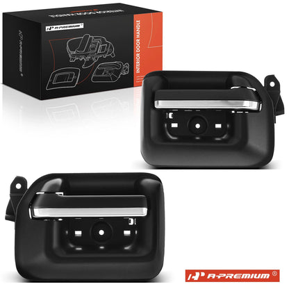 2X Front Black Chrome Interior Door Handle for Chevy Silverado 1500 (2007–2018)