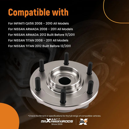 Front Left Wheel Hub Bearing for INFINITI QX56 NISSAN Armada TITAN (2004–2015)