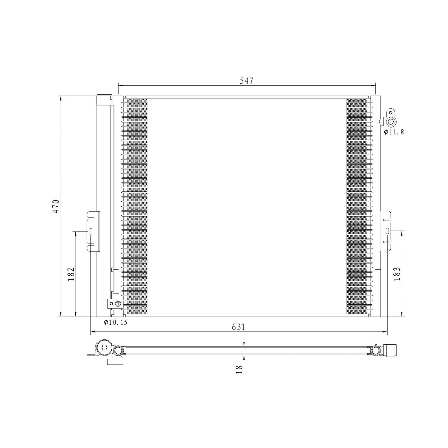 Replacement A/C Condenser For 2013-2015 Toyota Tacoma Pickup 2WD