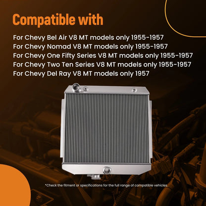 Aluminum Cooling Radiator for Chevrolet Bel Air Series V8 (1955–1957)