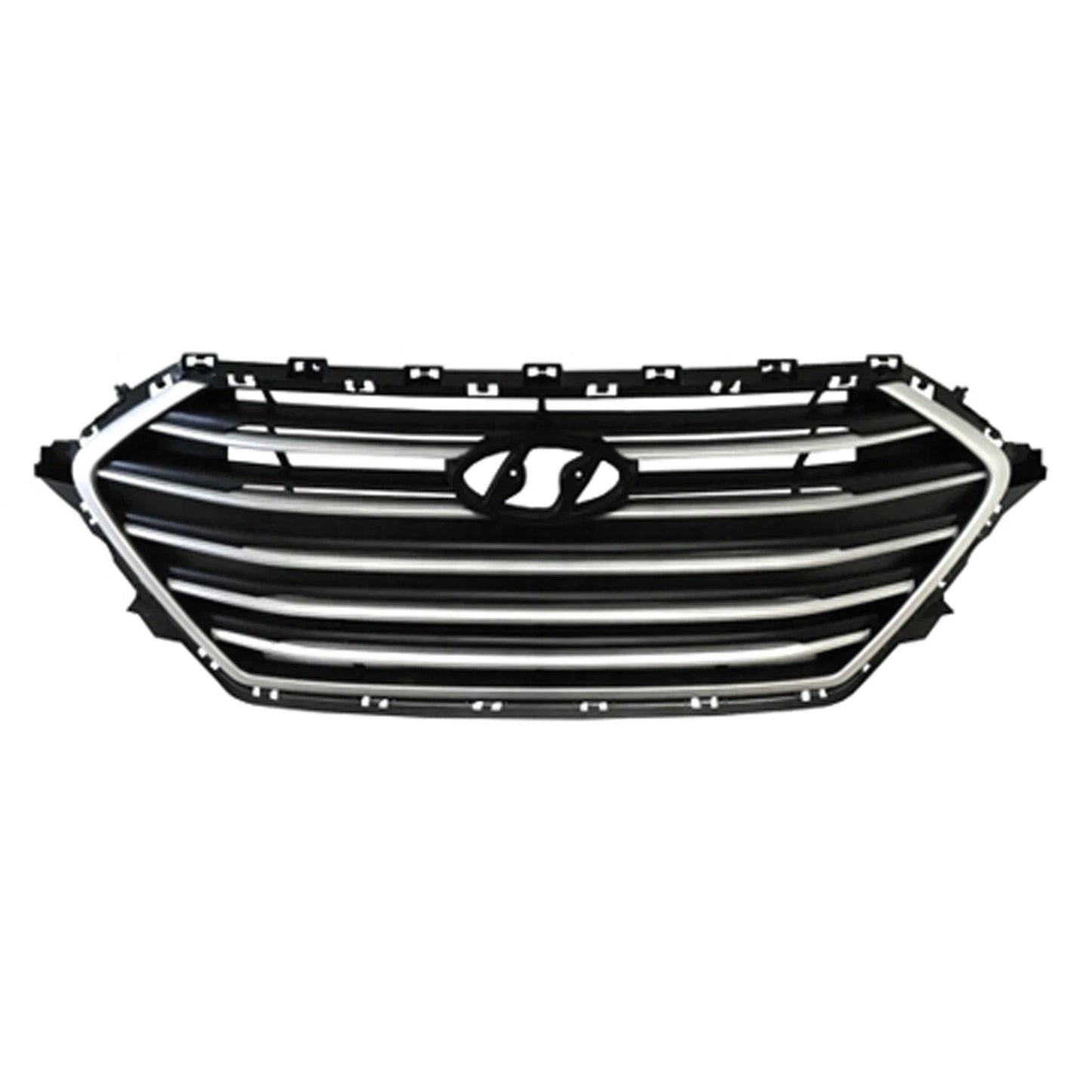 Replacement Black/Silver ABS Front Grille w/o Chrome (See Compatible Chart)