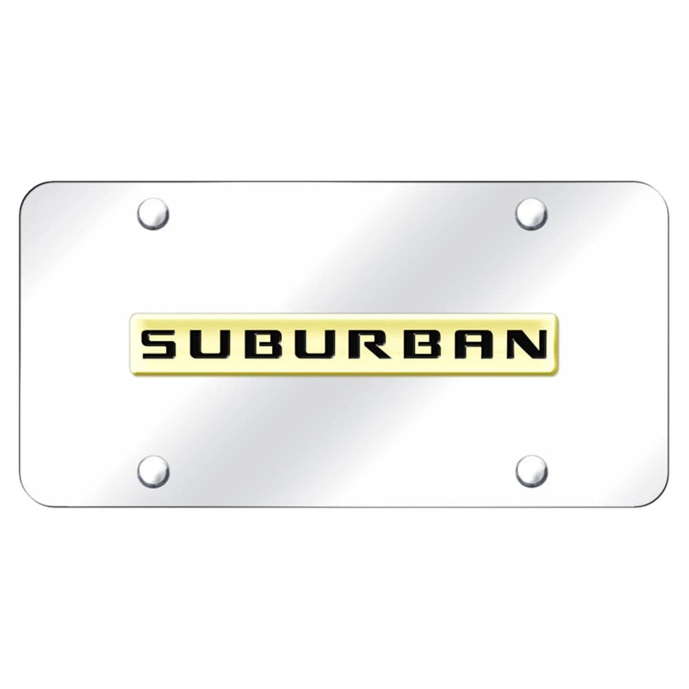 Gold Name on Chrome License Plate - Officially Licensed for Chevrolet Suburban