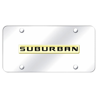 Gold Name on Chrome License Plate - Officially Licensed for Chevrolet Suburban