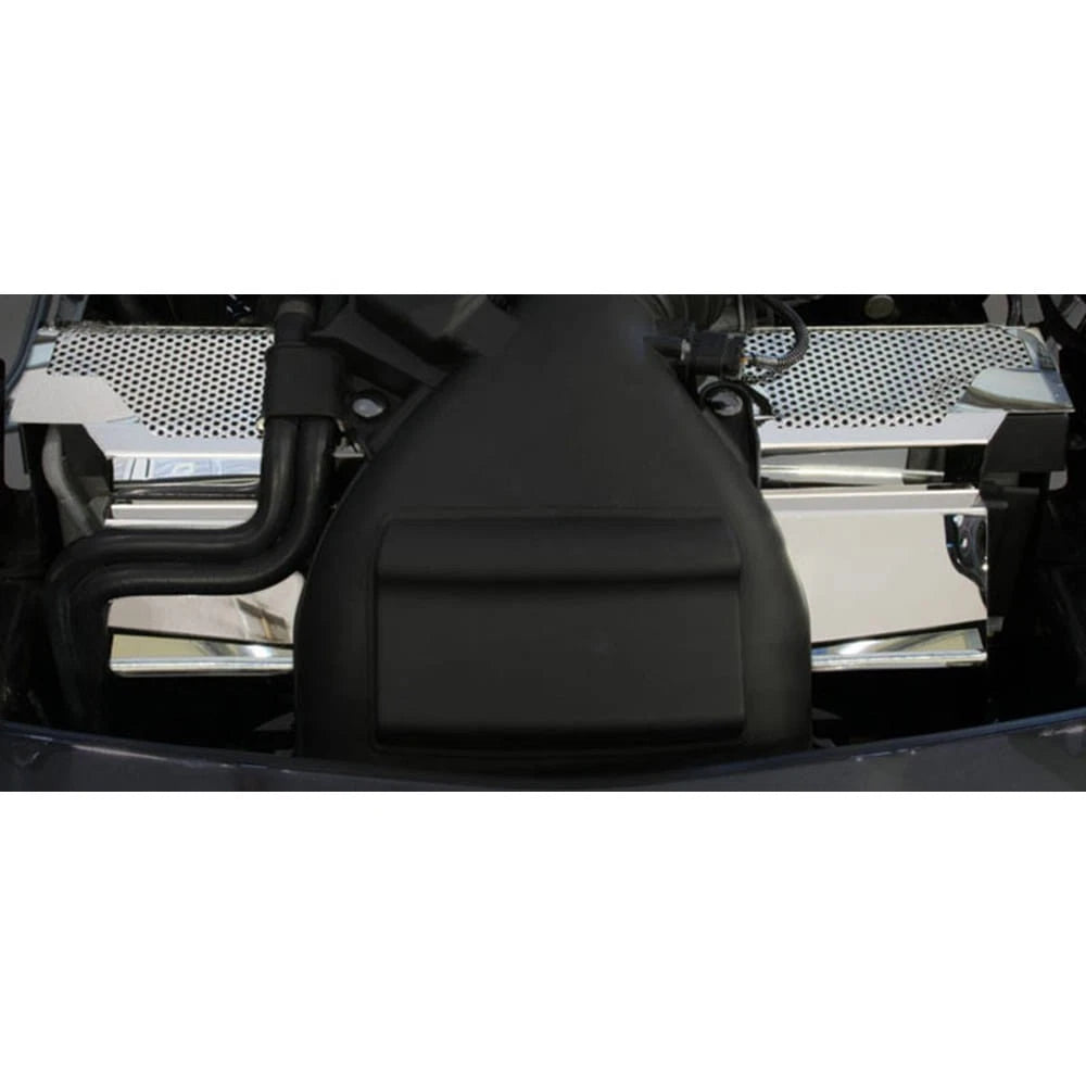 2pc Perforated Stainless Steel Radiator Cover for 2009-2013 Chevy Corvette ZR1