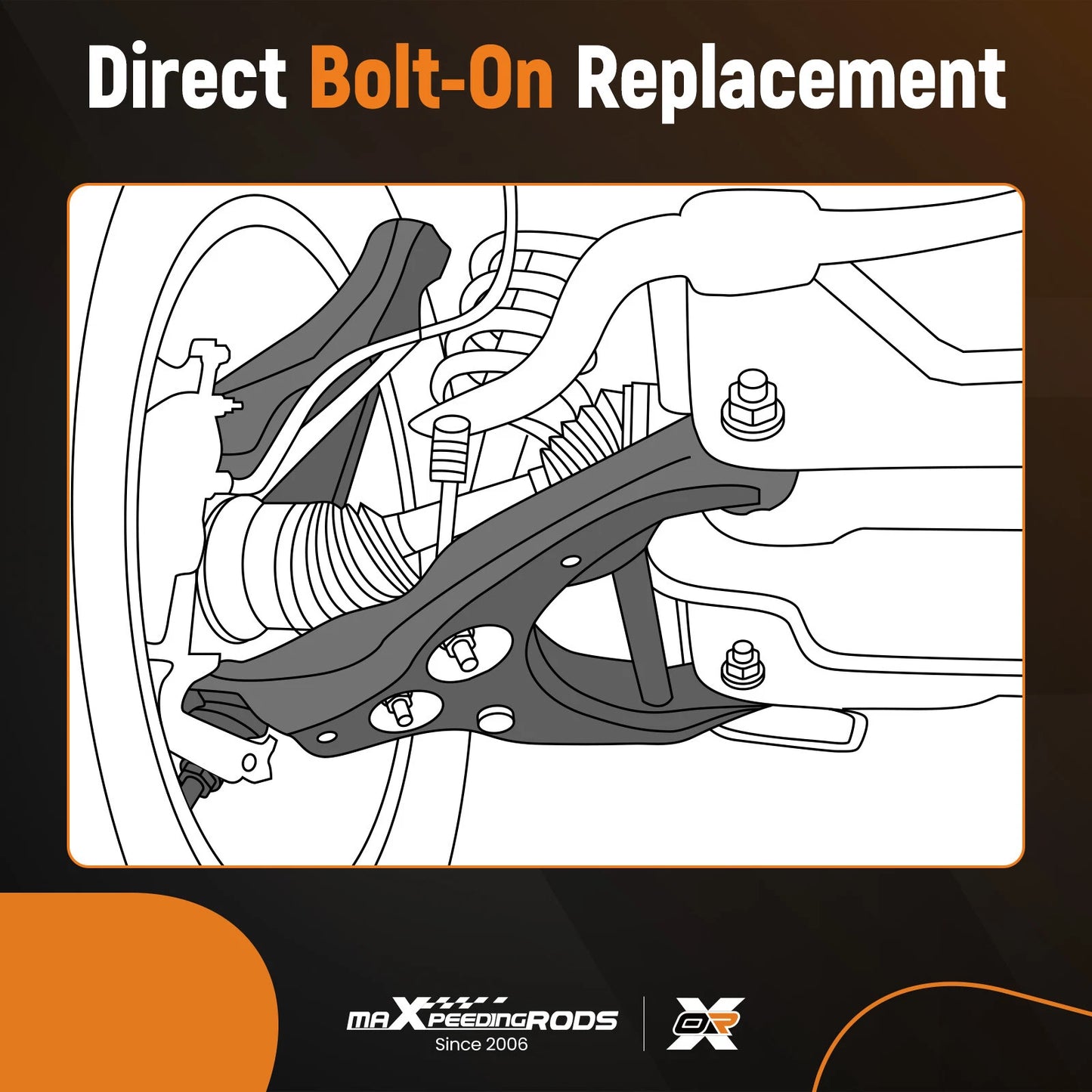 Front Left Control Arm with Ball Joint for 2016–2023 Honda Pilot (14–20 Acura MDX)