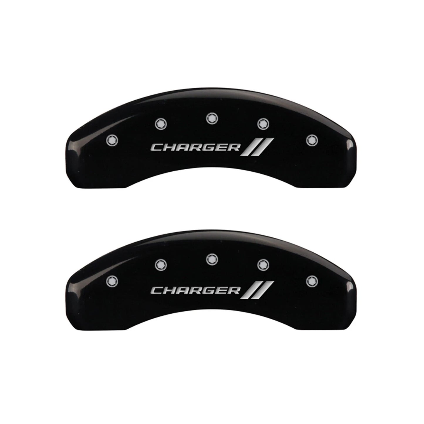 Caliper Covers with Stripes for Black 2006-2010 Dodge Charger SRT8 by MGP