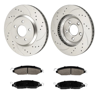Front Brake Rotors and Ceramic Pads Kit for Ford Mustang (2005–2010)