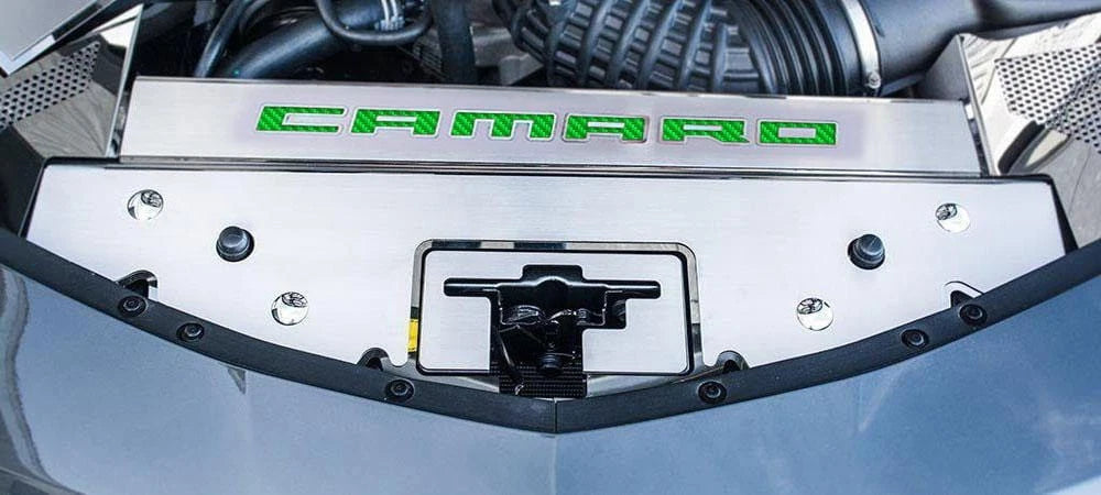 Brushed Front Header Plate Green Vinyl Camaro Inlay for Chevrolet Camaro (2016–2020)