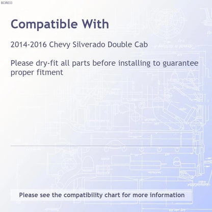 Chrome Body Side Moldings 4pc Kit for Chevy Silverado Double Cab (2014–2016)