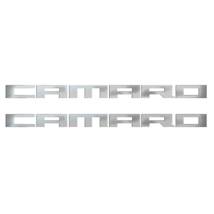 2pc Polished Stainless Steel Camaro Emblem for Chevy Universal (Fit)