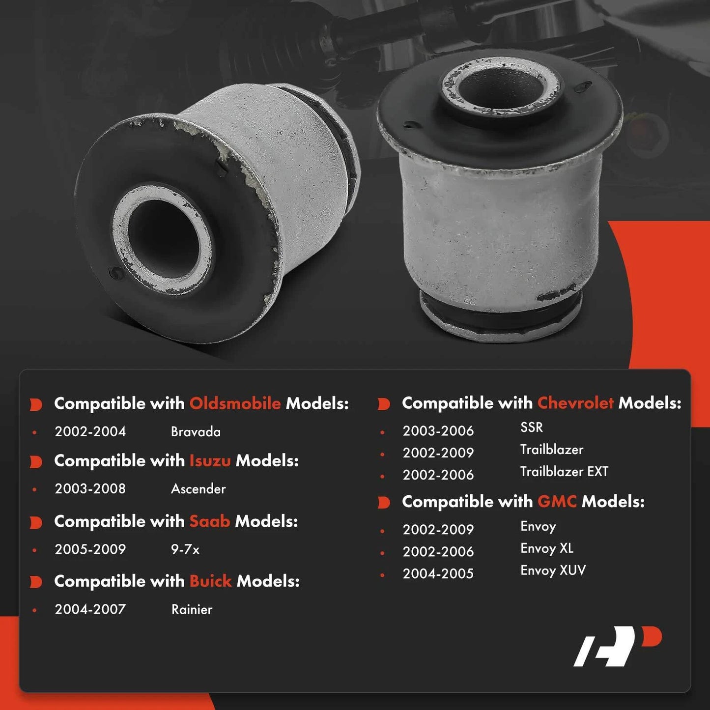 2X Front Upper Control Arm Bushing for Chevy Trailblazer (2002–2009)