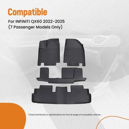 All Weather TPE Floor Mats for INFINITI QX60 Pathfinder (2022–2025) 7/8 Passenger