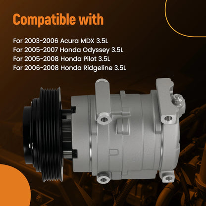 A/C Compressor with Clutch for Honda Odyssey Pilot (2005–2008)