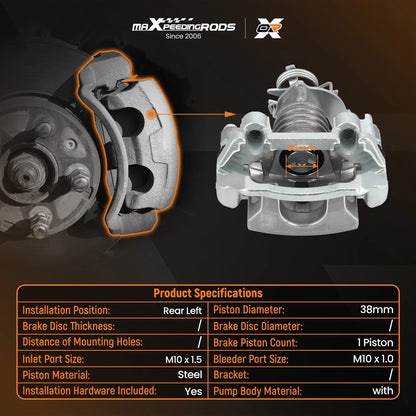 Driver Side Rear Brake Caliper for Chevrolet Malibu (2004–2012)
