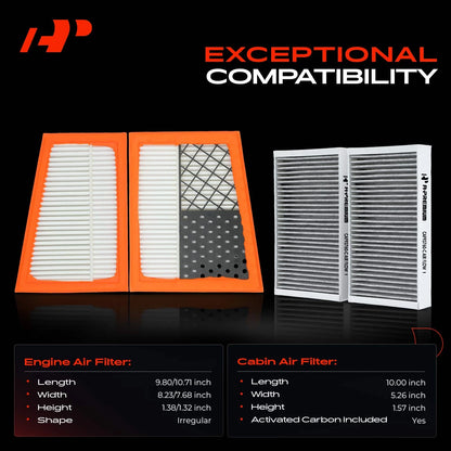 2X Engine & Active Carbon Cabin Air Filter for Mercedes-Benz ML320 (2000–2005)