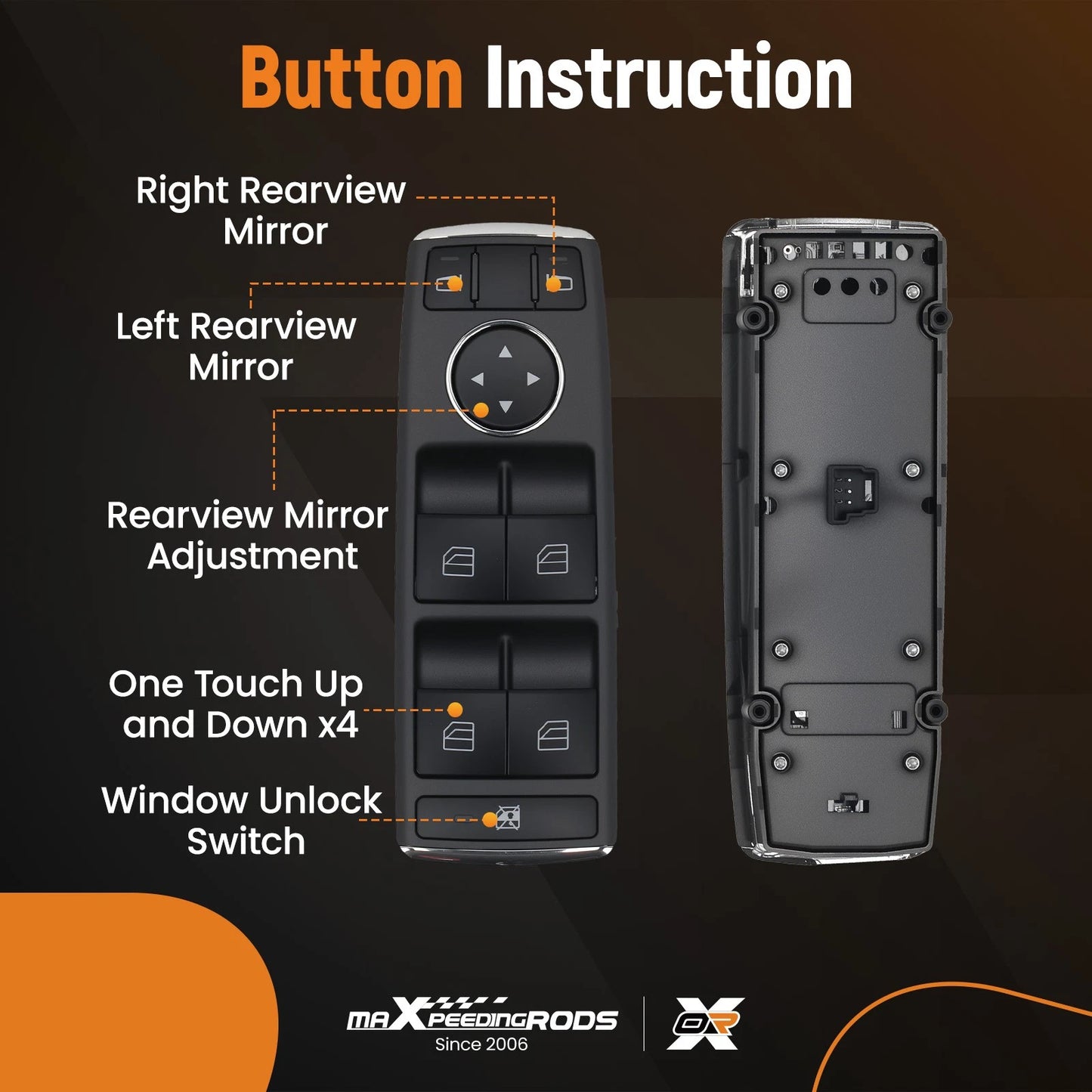 Front Left Door Window Switch for Mercedes-Benz W204 C-Class (2008–2014)