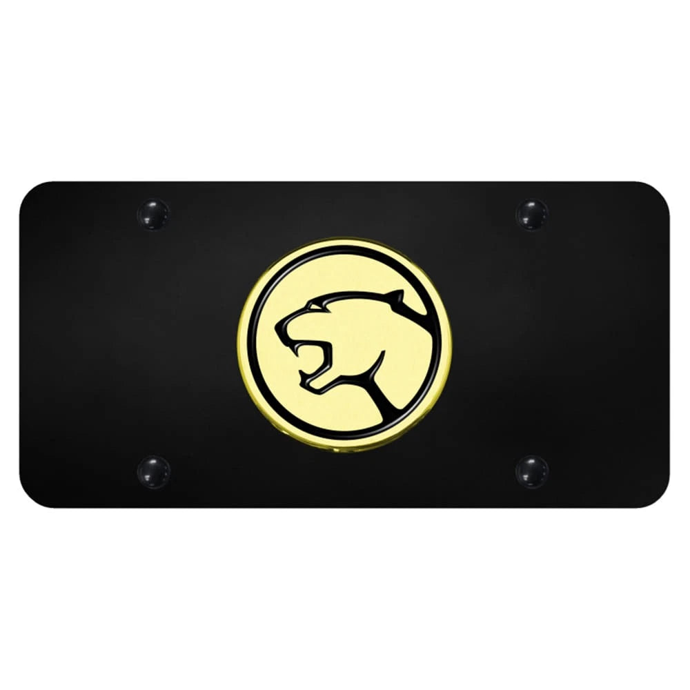 Gold Logo on Black License Plate - Officially Licensed for Mercury Cougar