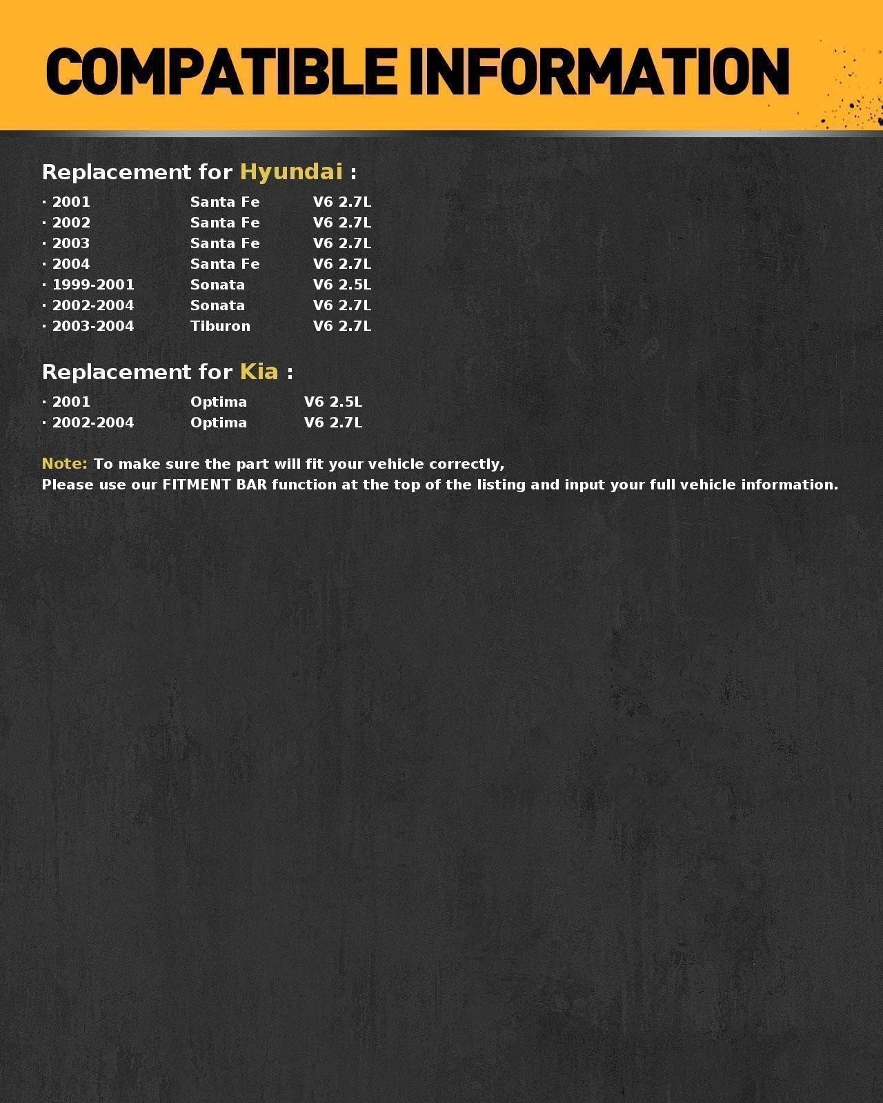 Alternator for Hyundai Sonata 2002-2004, Santa Fe 2003-2004 (2.7L V6)