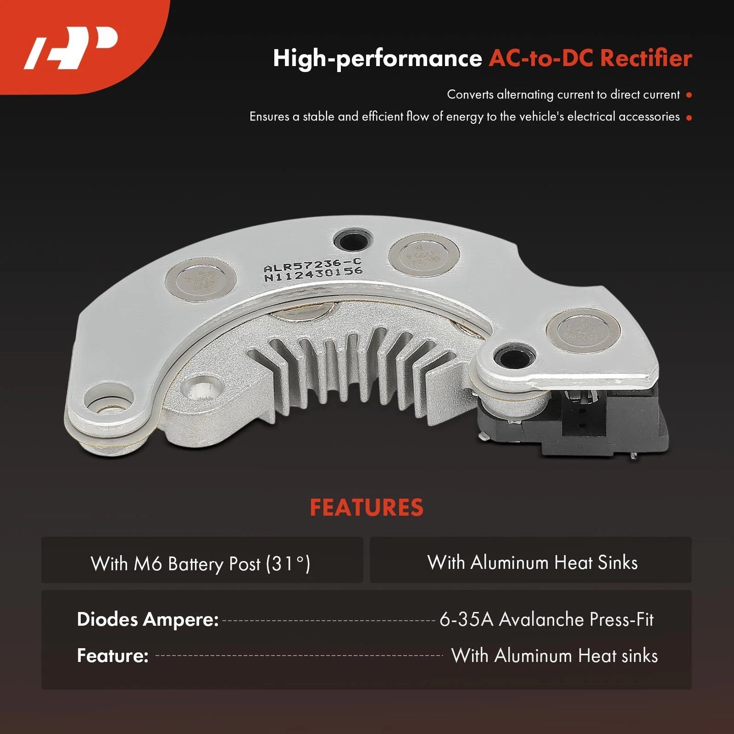 Alternator Rectifier Diode with Aluminum Heat Sinks for Chevrolet Camaro