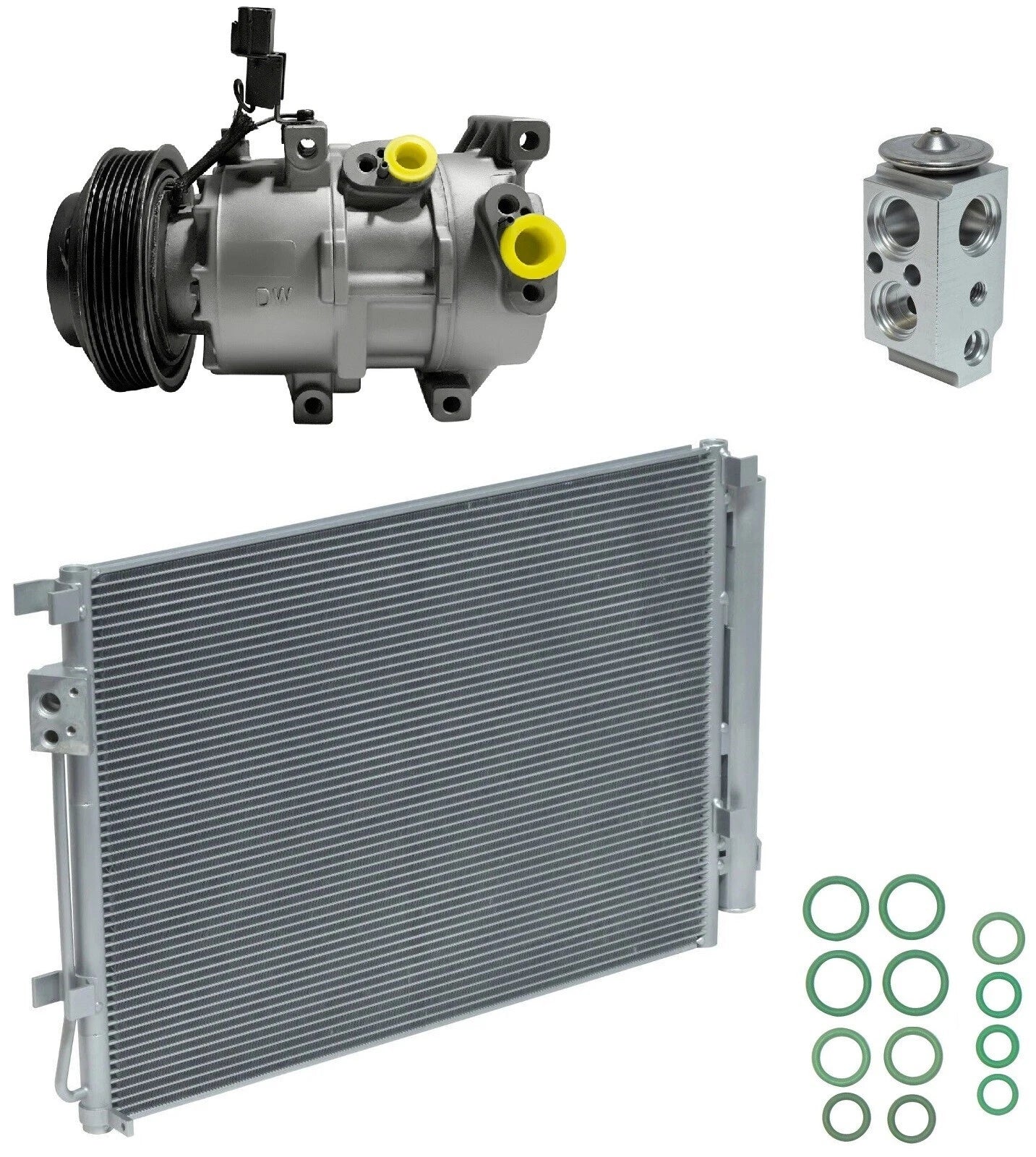 AC Compressor Kit With Condenser for Hyundai Veloster 1.6L (2015–2018)