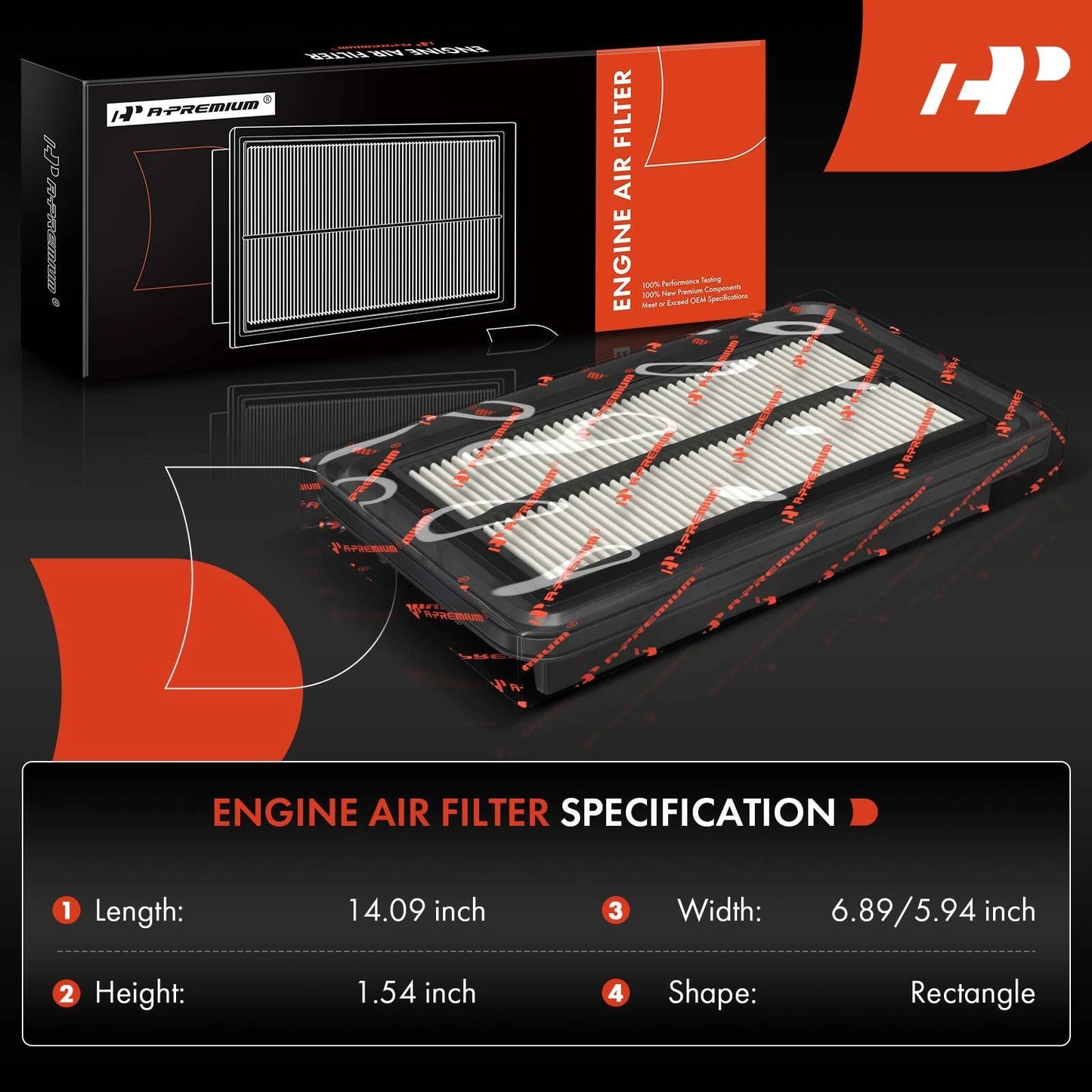 2X Engine Air Filter for Mercedes-Benz C300 E350 GLE350 (2019–2023)