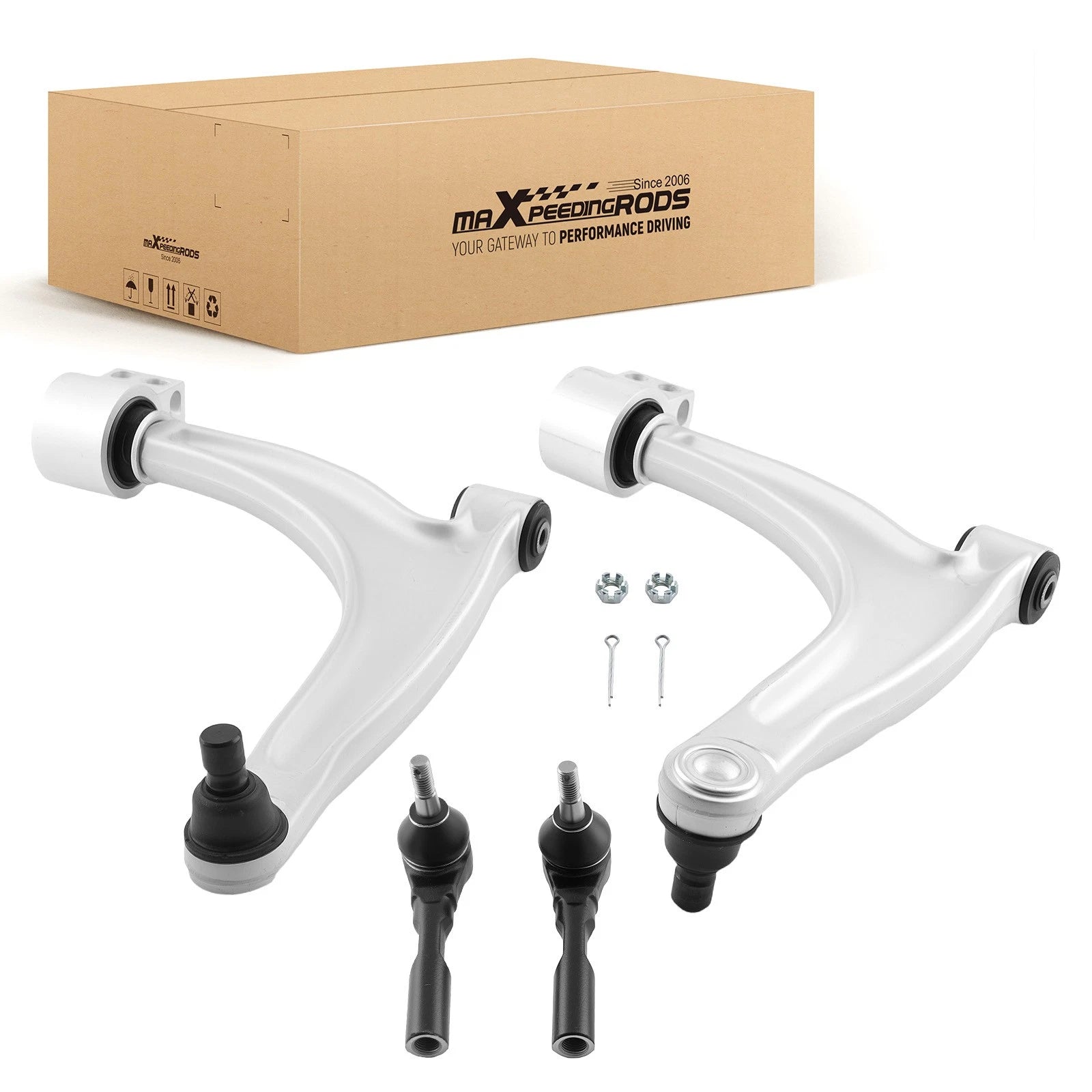 4x Front Lower Control Arms Outer Tie Rods for 2004–2012 Chevy Malibu G6