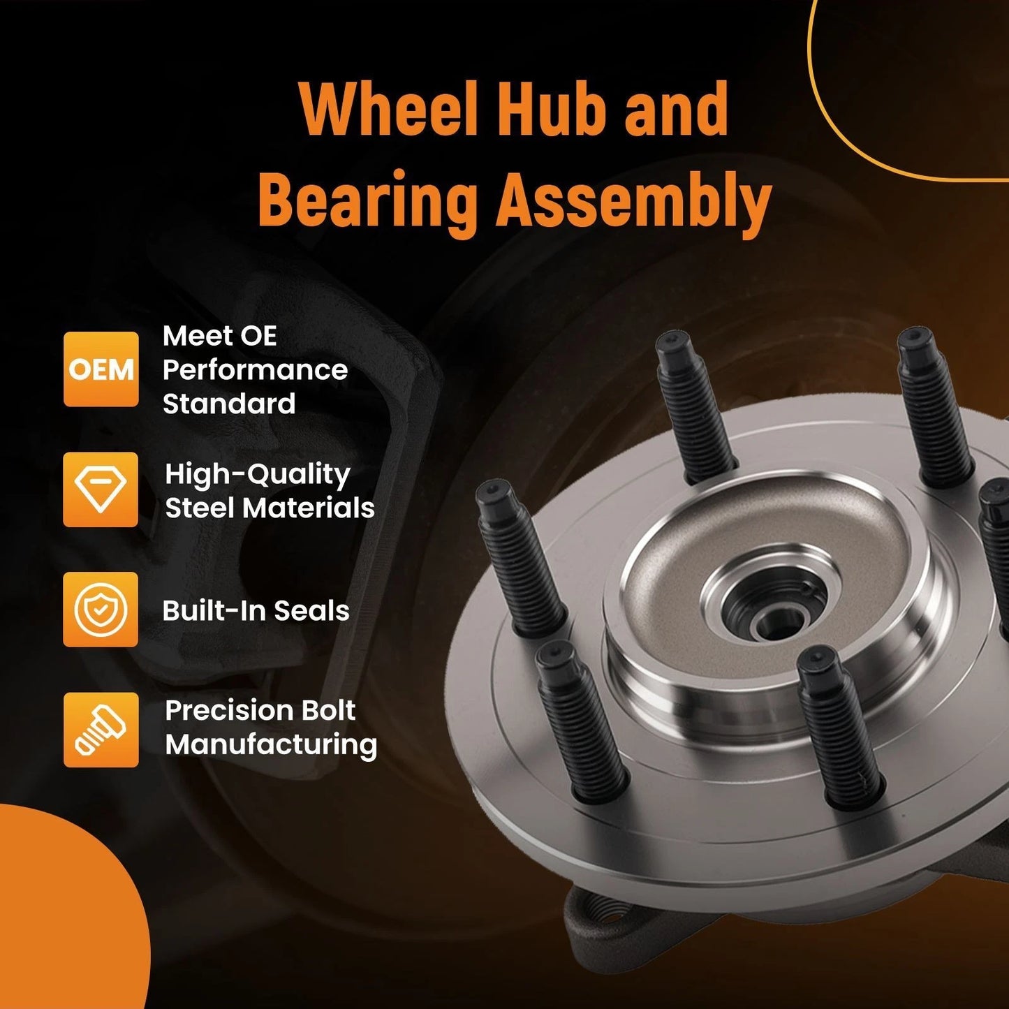 Front Wheel Bearing Hub Assembly for Ford F-150 Mark LT 4WD (2006–2008)