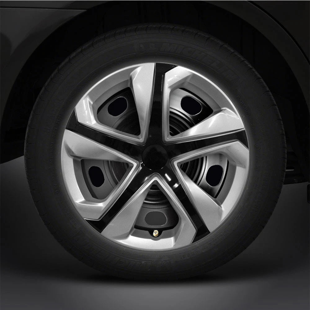16" Silver/Black Hubcaps/Wheel Covers for Steel Wheels (Set of 4)