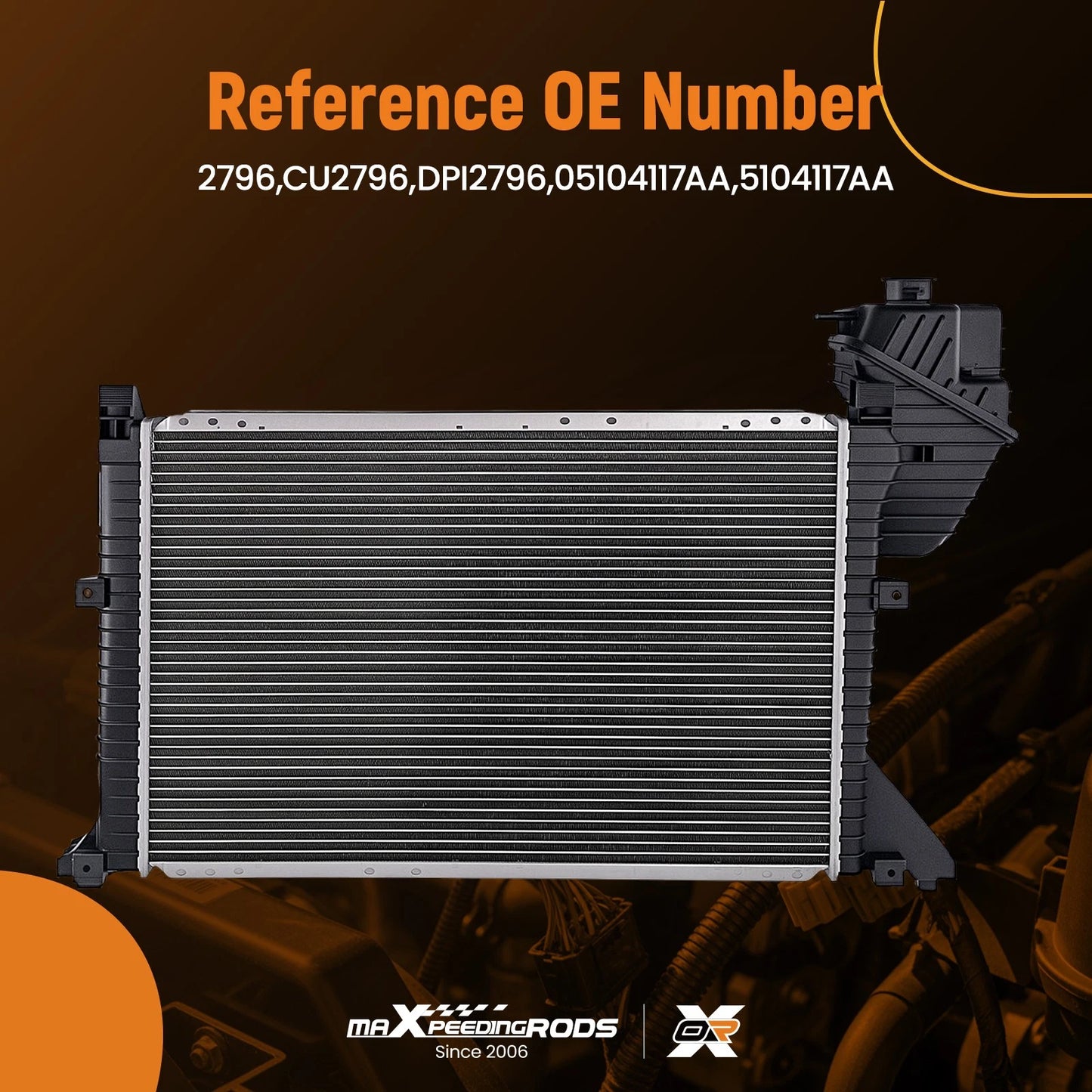 Aluminum Radiator for Dodge Sprinter 2500/3500 2.7L Crossflow (2014–2025)
