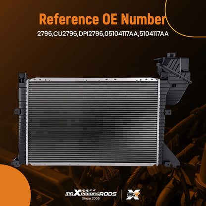 Aluminum Radiator for Dodge Sprinter 2500/3500 2.7L Crossflow (2014–2025)