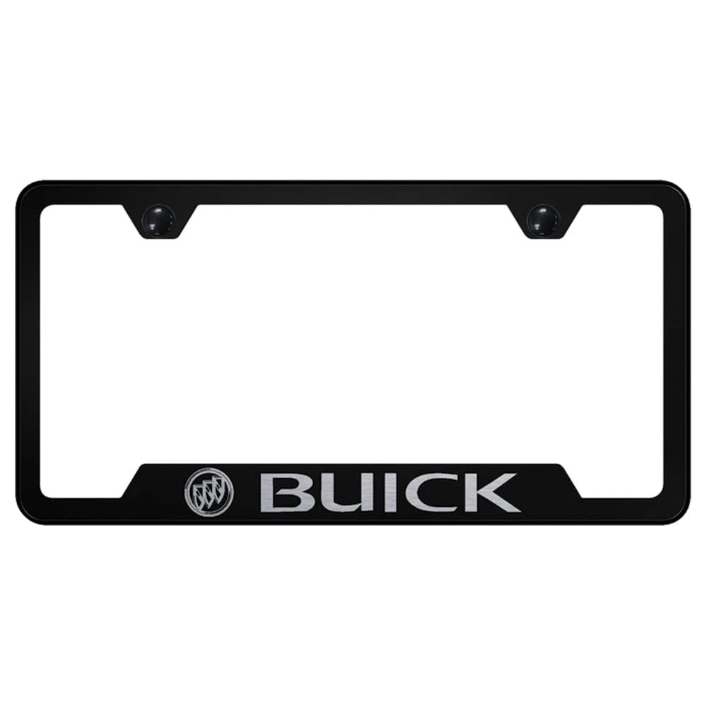 Etched on Black Cut-Out License Plate Frame - Officially Licensed for Buick