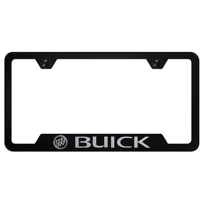 Etched on Black Cut-Out License Plate Frame - Officially Licensed for Buick