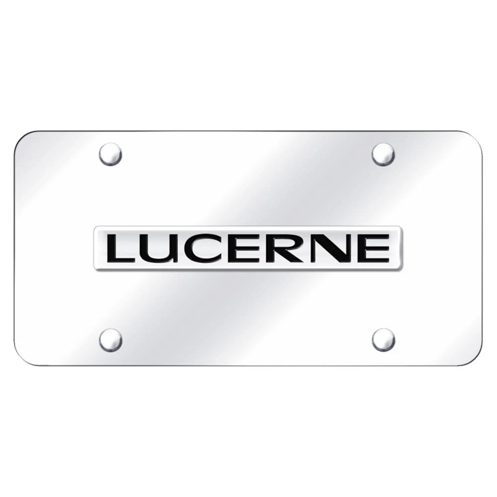 Chrome Name on Chrome License Plate - Officially Licensed for Buick Lucerne