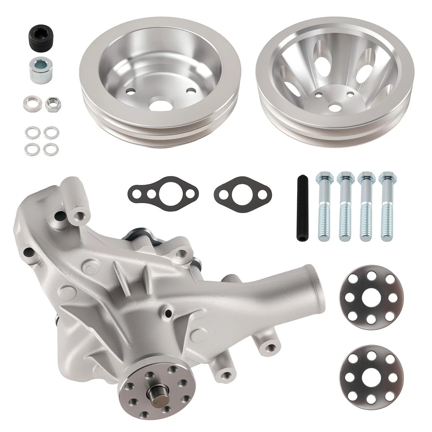 High Volume Water Pump & 2-Groove Pulley for Chevy SBC 283 (1967–1969)