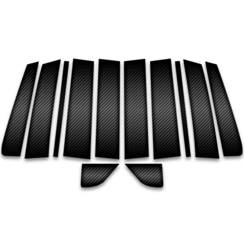 12pc Carbon Fiber Pillar Post Covers for 2021-2025 Cadillac Escalade Standard