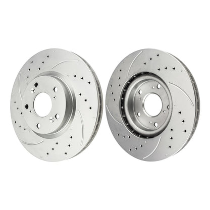 Front Drilled Slotted Brake Rotors and Ceramic Pads for Acura RSX (2002–2006)