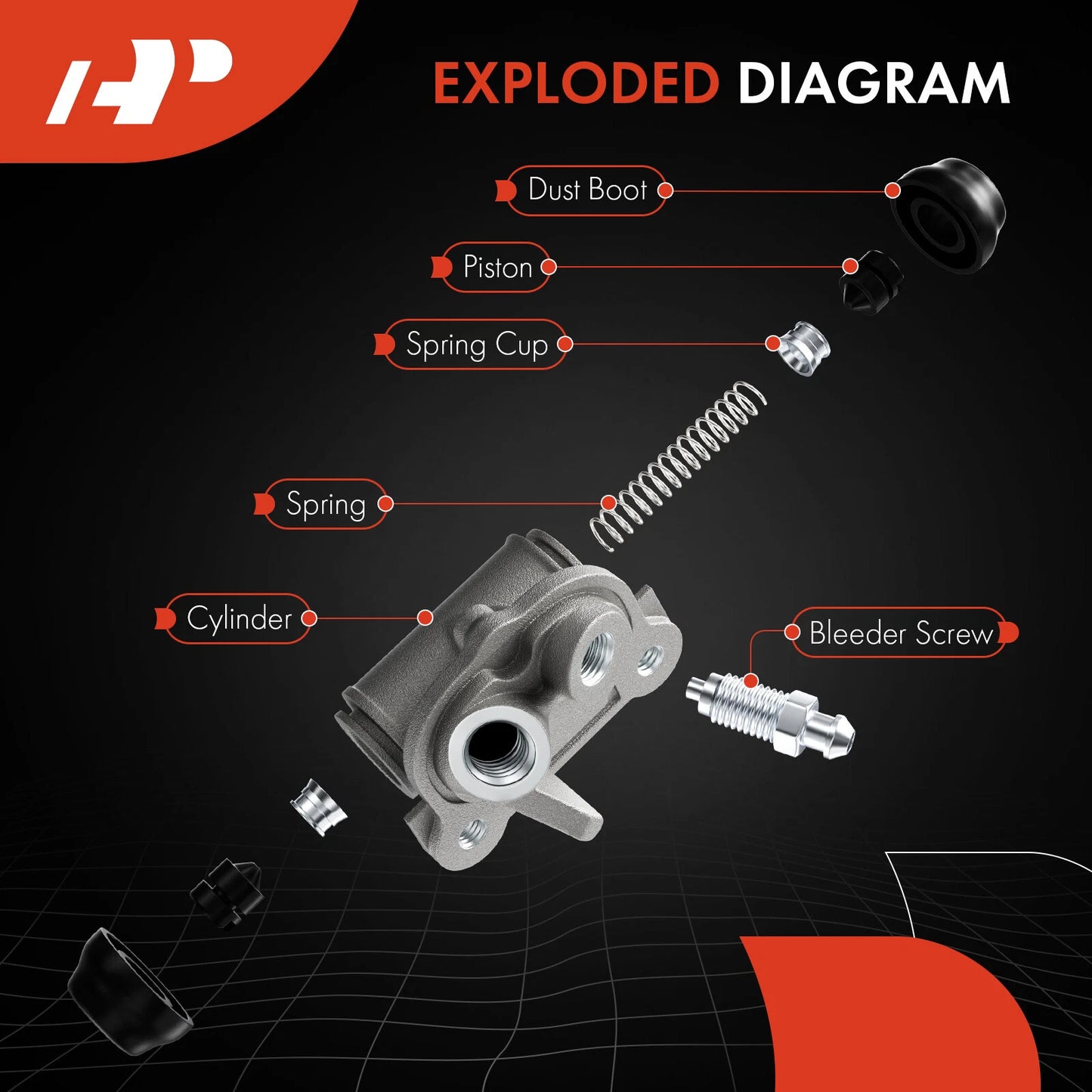 2Pcs Rear Drum Brake Wheel Cylinder for Chevy LLV GMC Isuzu Oldsmobile