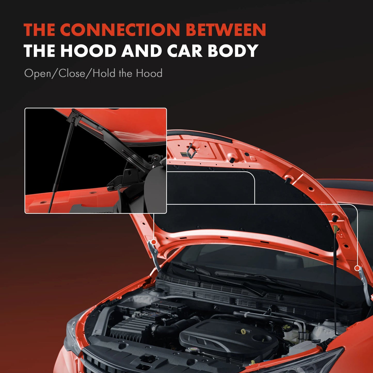 2X Hood Hinge for Chevrolet Malibu (2013–2015)