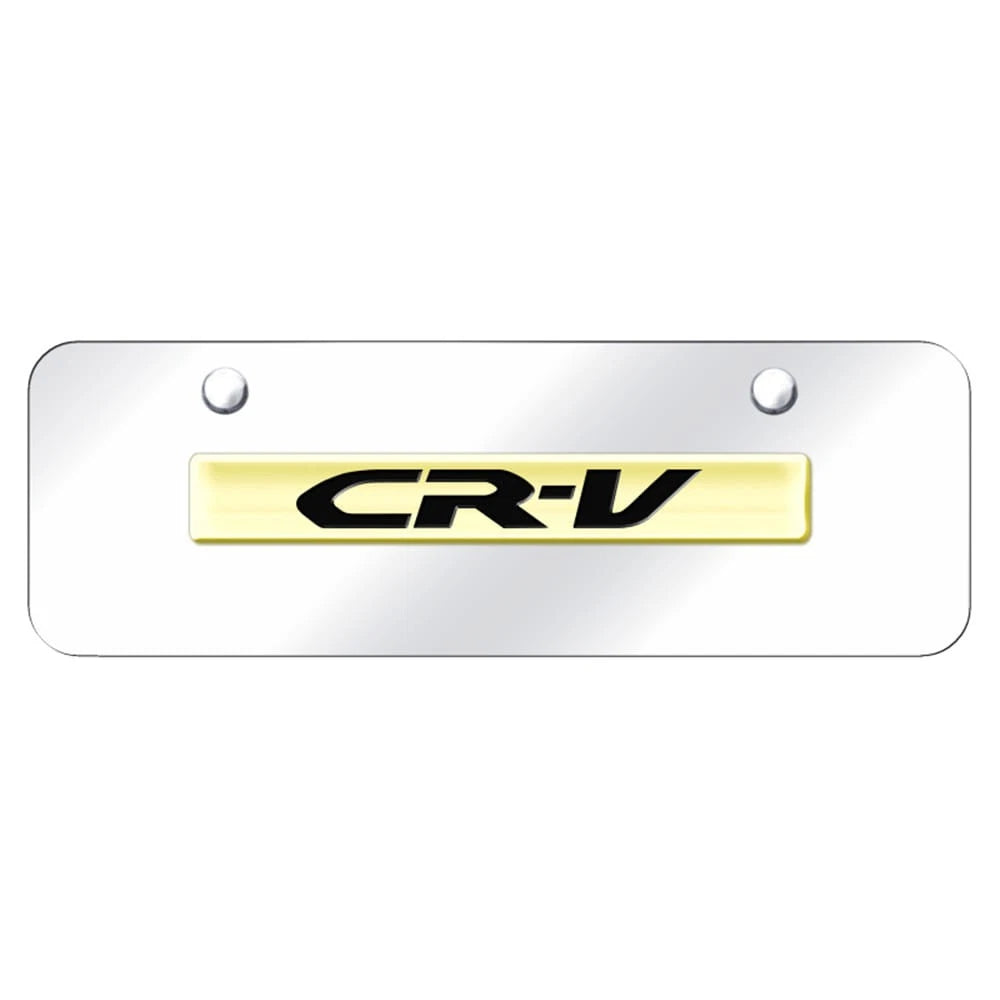 Gold Name on Chrome Mini License Plate - Officially Licensed for Honda CR-V