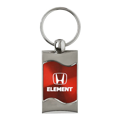 Red Rectangular Wave Keychain - Officially Licensed for Honda Element