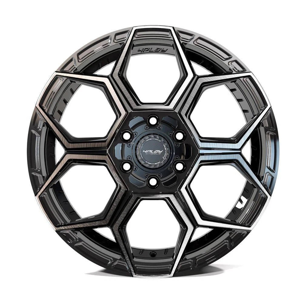 22 Inch Black 6 Lug Wheel Brushed Face Replacement for Chevy K2500 (1988–2000)