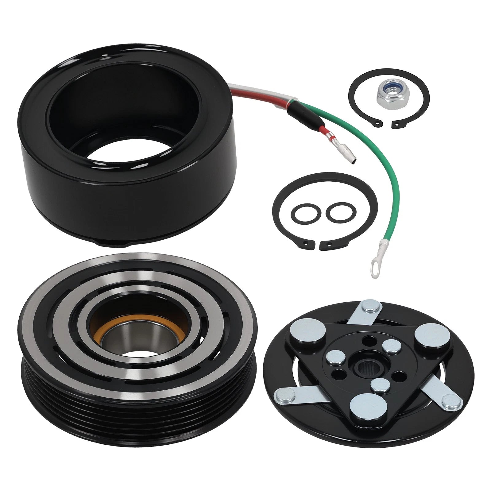 6-Groove AC Compressor Clutch Kit for Honda Civic 1.7L (2001–2005)