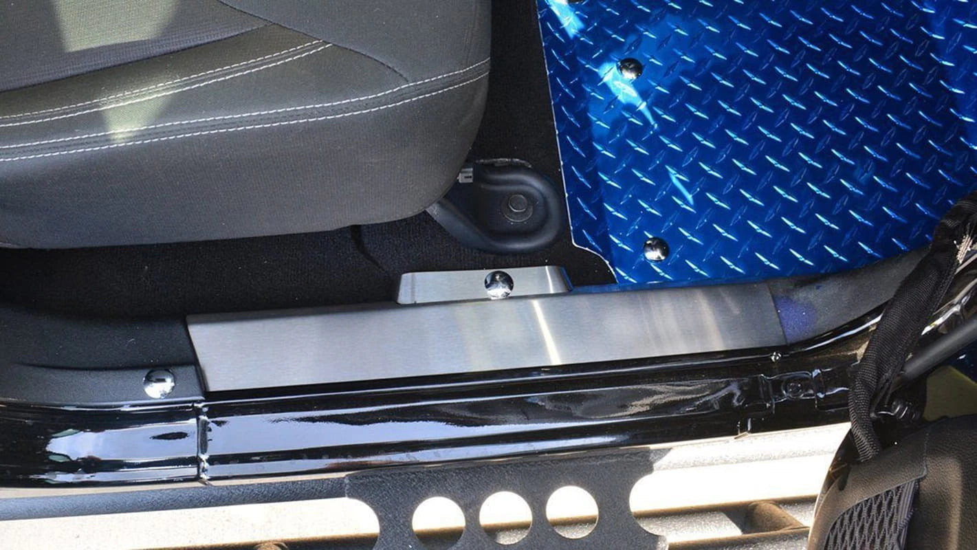 2pc Brushed Stainless Steel Door Sill Trim Kit for 2007-2018 Jeep Wrangler