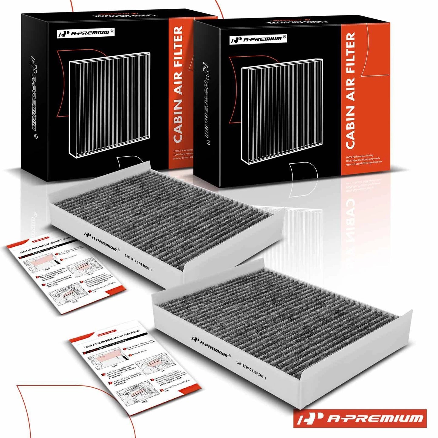 2X Activated Carbon Cabin Air Filter for Mercedes-Benz C400 E450 (2015–2019)