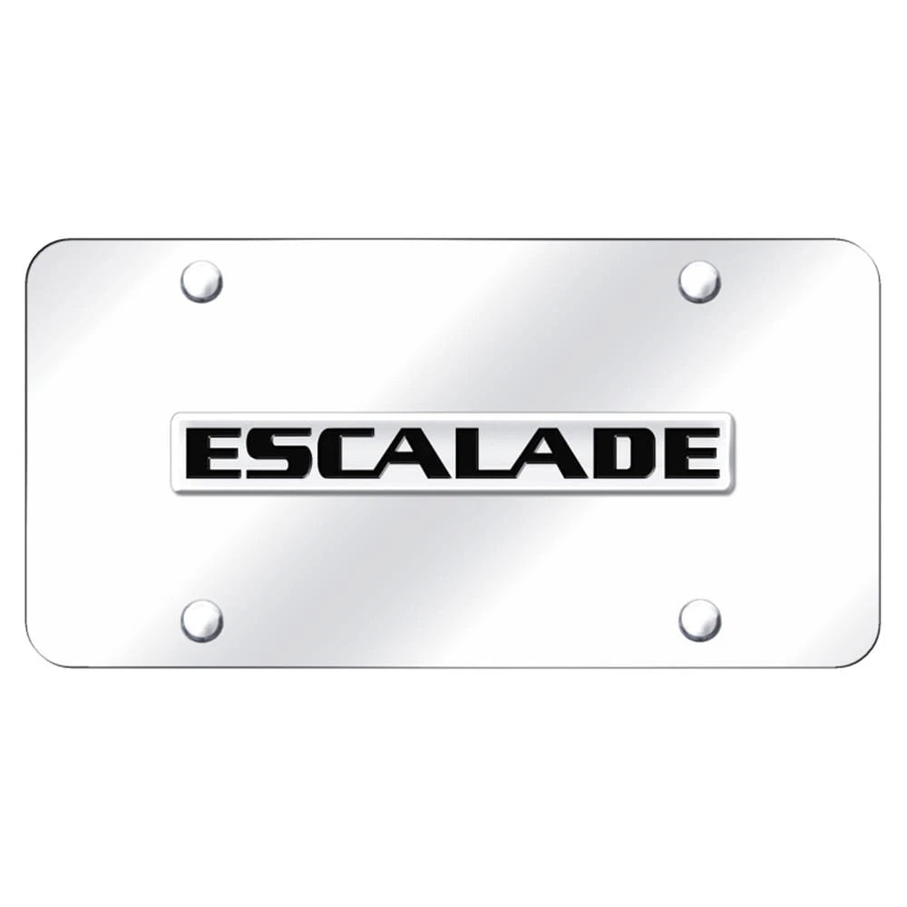 Chrome Name on Chrome License Plate - Officially Licensed for Cadillac Escalade