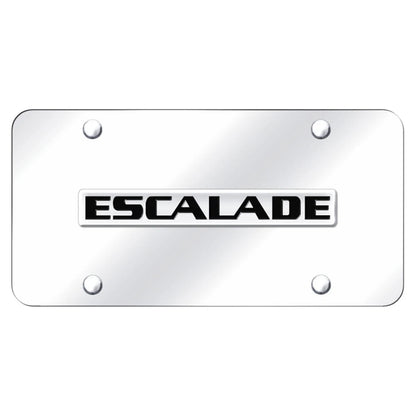 Chrome Name on Chrome License Plate - Officially Licensed for Cadillac Escalade